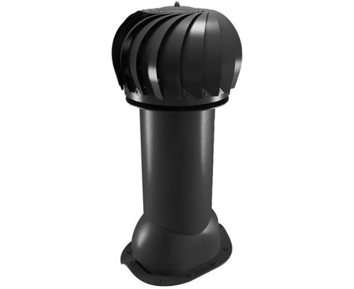 Роторная вентиляция для металлочерепицы d150мм, h-650мм не утепленная, черная RAL 9005