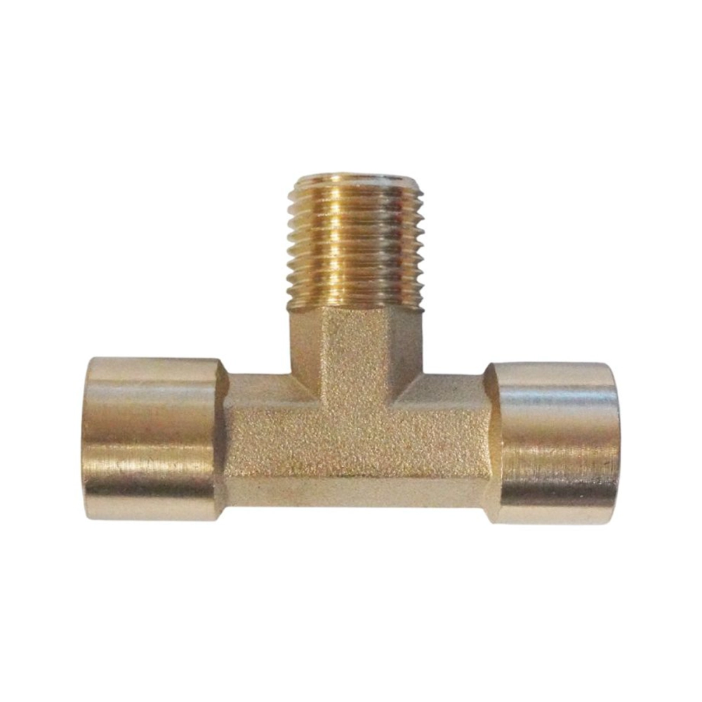 WDK-20FMF Фитинг T - образный, резъба 1/4" PT, F-M-F (внутренний/внешний/внутренний), латунь