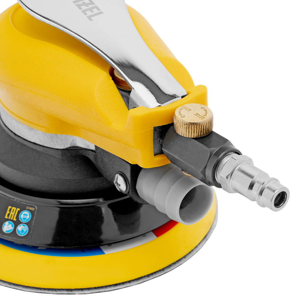 Эксцентриковая шлифовальная машина EPG125, 125 мм, 9000 об/мин, 5 мм, 113 л/мин// Denzel