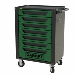 Тележка инструментальная Garopt 7 ящиков ЗЕЛЕНАЯ, центральный замок, увеличенные колеса, доводчики, GAROPT Серия "High", высота 1040мм