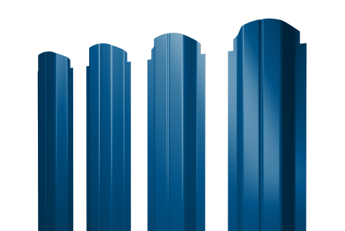 Штакетник П-образный А фигурный 0,45 PE RAL 5005 сигнальный синий