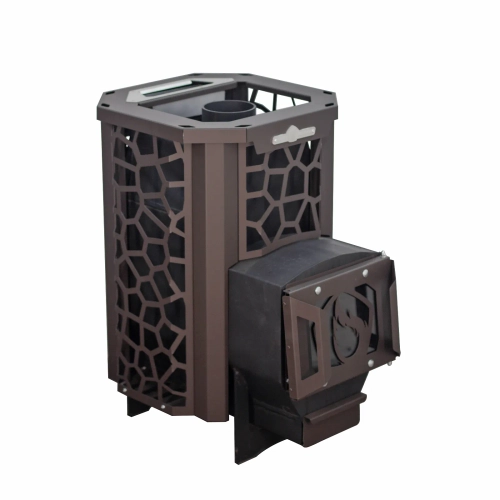 Печь для бани Сталь-Мастер HARD 18S Пламя со стеклом закр каменка дровяная #