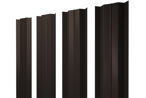 Штакетник М-образный В с прямым резом 0,45 PE RR 32 темно-коричневый
