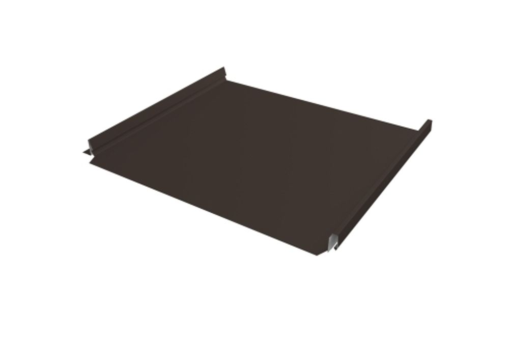 Кликфальц Fin 24 Grand Line 0,5 GreenCoat Pural BT, matt с пленкой на замках RR 32 темно-коричневый (RAL 8019 серо-коричневый)