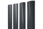 Штакетник Полукруглый Slim с прямым резом 0,5 Satin RAL 7024 мокрый асфальт