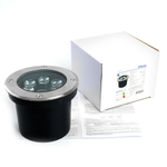 Светодиодный светильник тротуарный (грунтовый) Feron SP2802, 6W, AC12-24V, низковольтный, 3000К, металлик, D120*H90mm, вн.диаметр: 90mm, IP67 48453