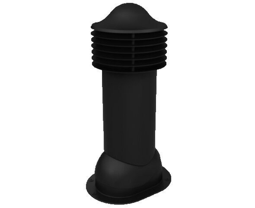 Труба вентиляционная для готовой мягкой и фальцевой кровли d150мм, h-650мм не утепленная, черная RAL 9005