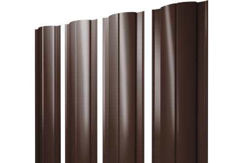 Штакетник Круглый с прямым резом 0,4 PE-Double RAL 8017 шоколад