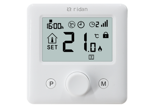 Ридан 087N6474R — Беспроводной электронный комнатный термостат RT2000RF + RX1, белый