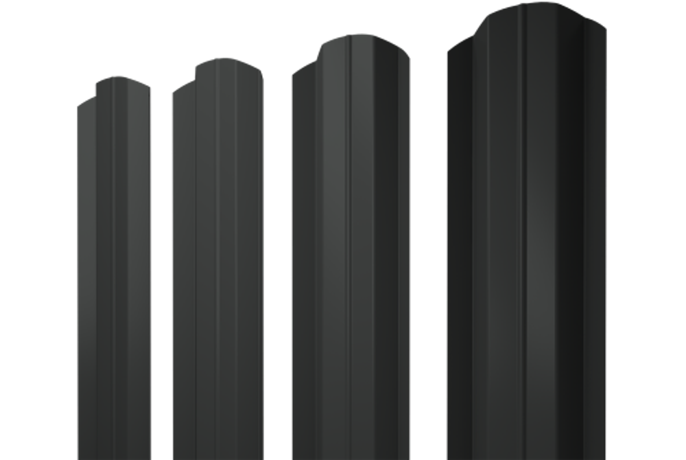 Штакетник М-образный В фигурный 0,5 Satin RAL 7016 антрацитово-серый