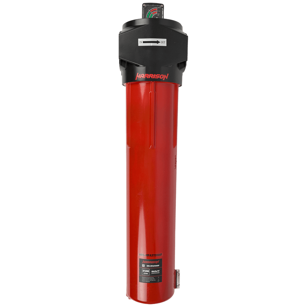 HRS-MFB37200IF Фильтр магистральный 1 мкм с дифференциальным манометром, 37200 л/мин, 12 бар, G 3", остаточное содержание масла: 0,6 мг/м3