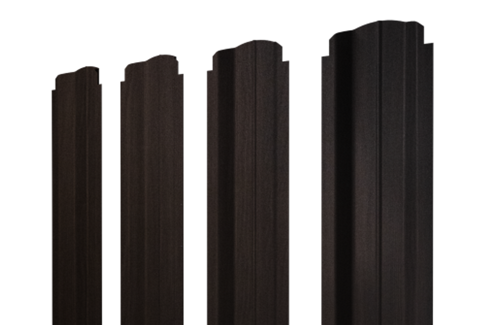 Штакетник П-образный B фигурный 0,45 Print Elite Coffee Wood Blesk TwinColor