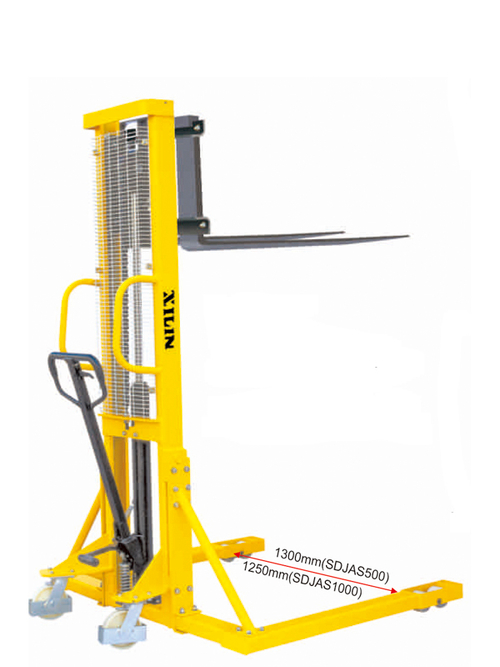Штабелер гидравлический 0,5 т 1,6 м XILIN SDJAS500 с раздвижными вилами и расширенными опорами