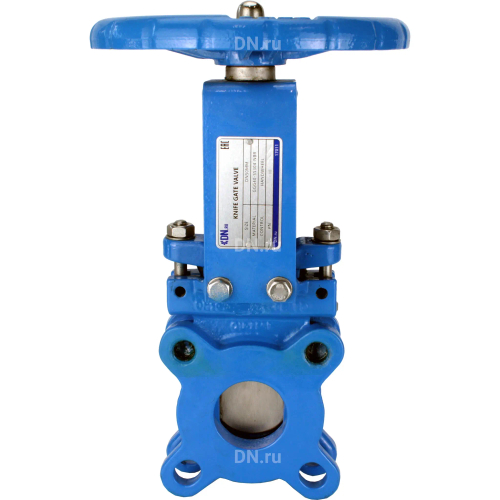 Задвижка шиберная DN.ru GVKN1331N-2W-Fb-S Ду65 Ру16 двусторонняя, межфланцевая, шпиндель - невыдвижной, корпус - чугун GGG40, шибер - нержавеющая сталь 304, уплотнение - NBR, управление - штурвал, WENZ