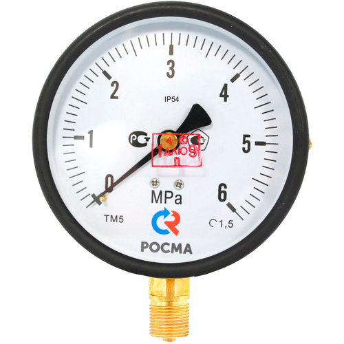 Манометр радиальный Росма ТМ-51GР.GG IP54 (G-6МПа) М2Gх1.5 1.5 общетехнический специального исполнения, 1GGмм, тип - ТМ-51GР, радиальное присоединение, шкала (G-6МПа), резьба М2Gх1.5, класс точности 1.5