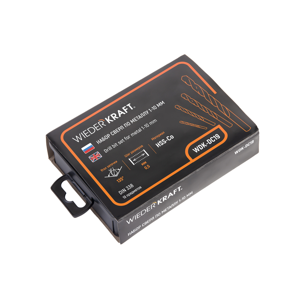 Набор сверл по металлу HSS-Co 19 предметов WDK-DC19