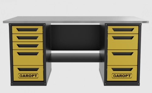 Верстак двухтумбовый 4 ящиков /5 ящиков 1800*700 желтый GAROPT, GT1800Y4Y5.yell