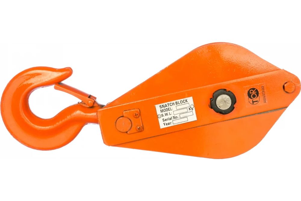 Блок монтажный однорольный с крюком TOR 3,2 т с откидной щекой (S)*