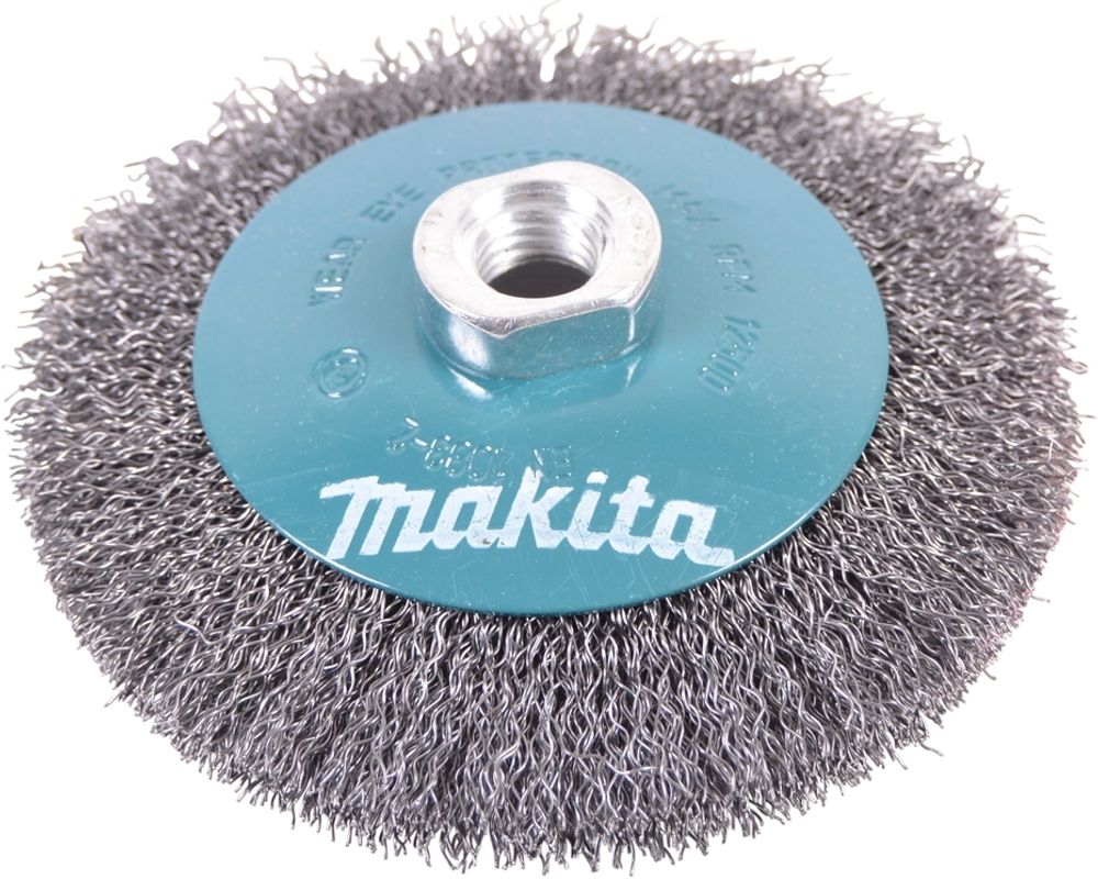 Конусная щётка 115 мм из стальной проволоки 0,3 мм, M14 для УШМ Makita D-39849