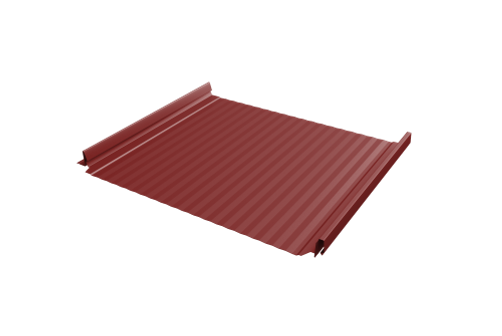 Кликфальц Pro Gofr Grand Line 0,5 Satin с пленкой на замках RAL 3011 коричнево-красный