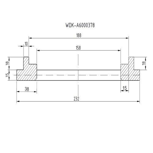 WDK-A6000378  Фланец для колес диаметр 233 мм для вала 36 мм