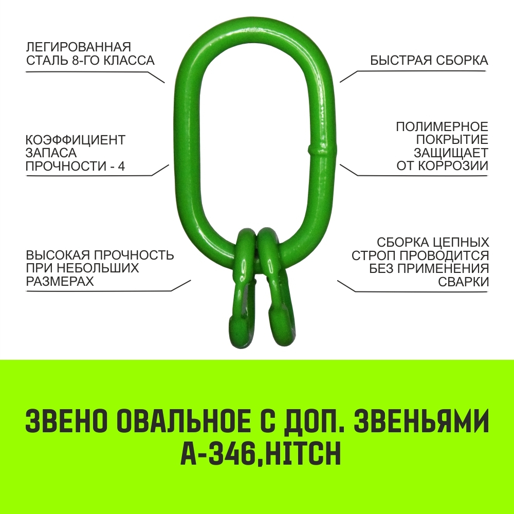 Строп цепной HITCH 3СЦ - 6,7 т. (L=5,0 м) 8 кл.