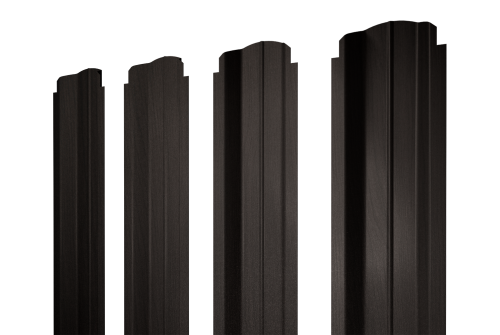 Штакетник П-образный B фигурный 0,45 Print Elite Coffee Wood TwinColor