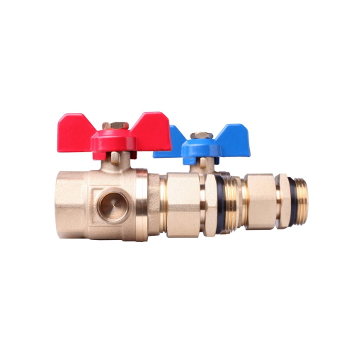 Danfoss - 088U0822 - Комплект шаровых кранов FHF-BV с гнездом для установки термометра (2 шт.)