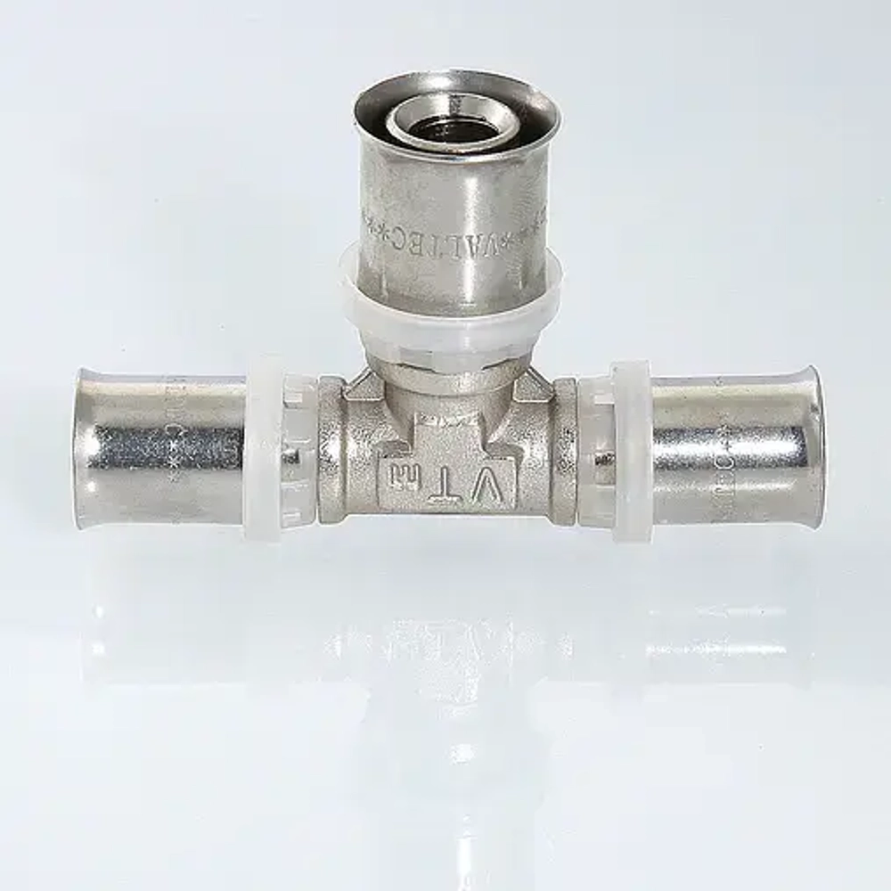 Тройник пресс соединительный 16мм Valtec VTm.231.N.161616