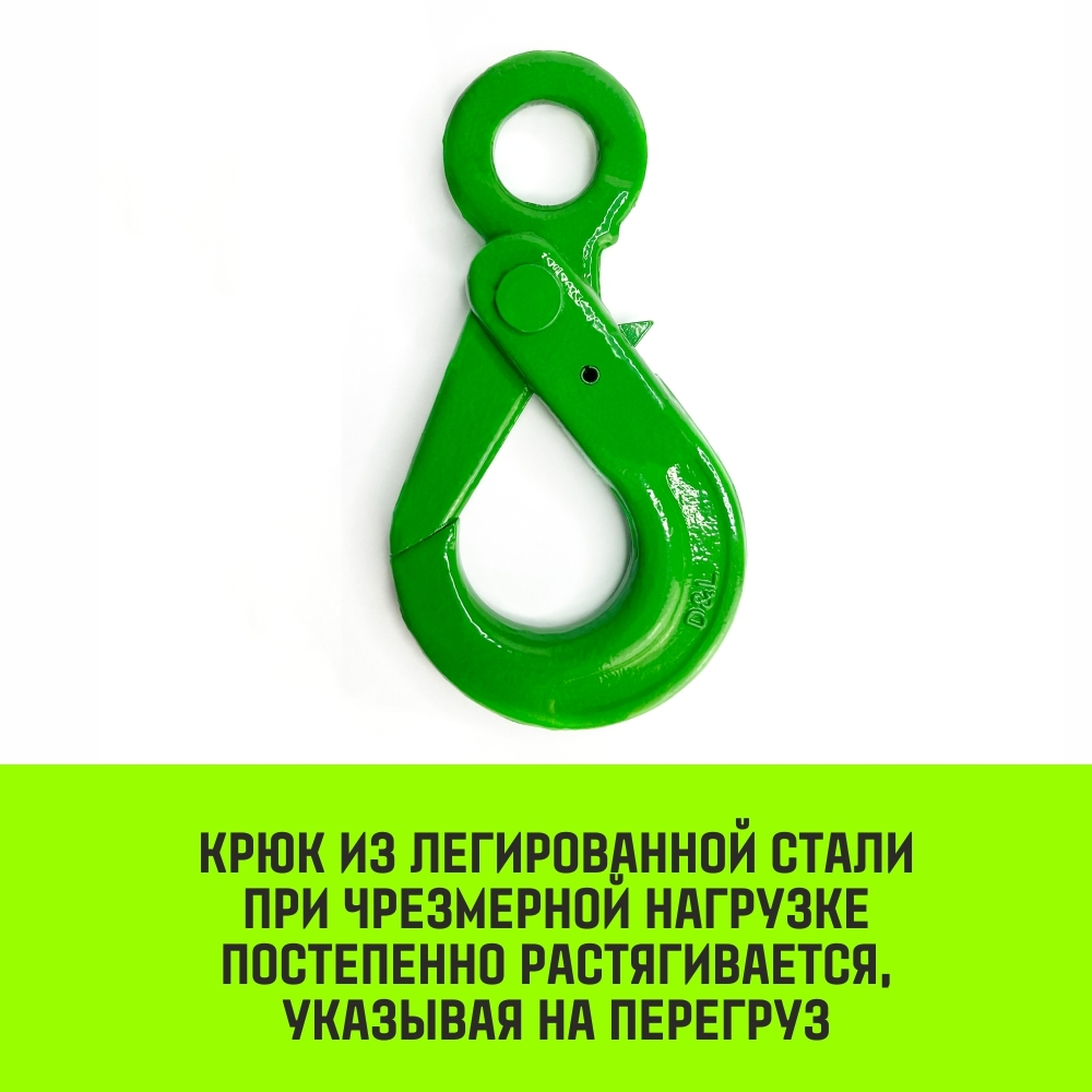 Крюк самозапирающийся с проушиной HITCH, 6-Т8 кл, 1.25 Т