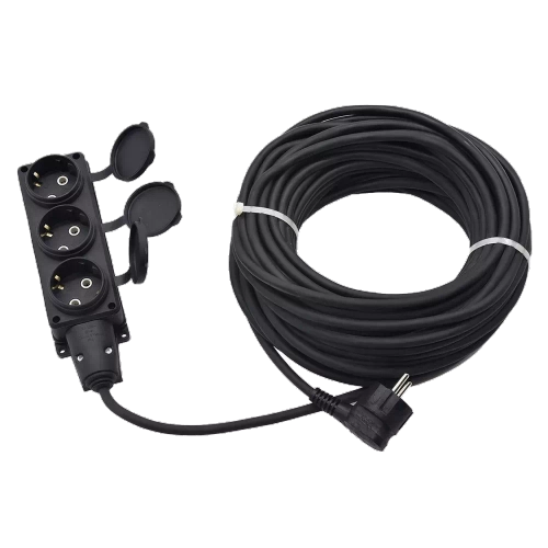 Удлинитель силовой GLANZEN 3 гн. КГ 3х2,5 IP44 арт. EC-50-013
