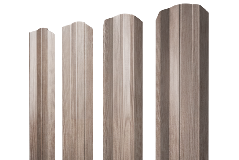Штакетник М-образный А фигурный 0,45 Print Elite White Wood TwinColor