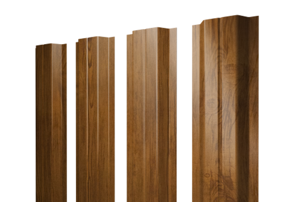 Штакетник П-образный A с прямым резом 0,45 Print Elite Golden Wood TwinColor