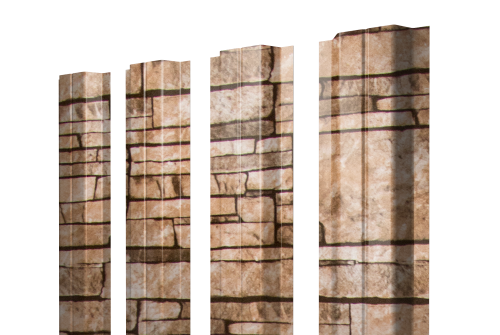 Штакетник П-образный A с прямым резом 0,45 Print Elite Sand Stone TwinColor