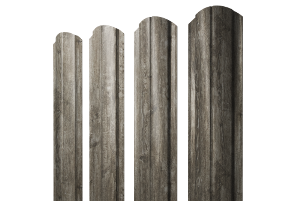Штакетник Полукруглый Slim фигурный 0,45 Print Elite Nordic Wood TwinColor