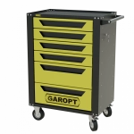 Тележка инструментальная Garopt 6 ящиков ЖЁЛТАЯ, центральный замок, увеличенные колеса, доводчики, GAROPT Серия "High", высота 1040мм