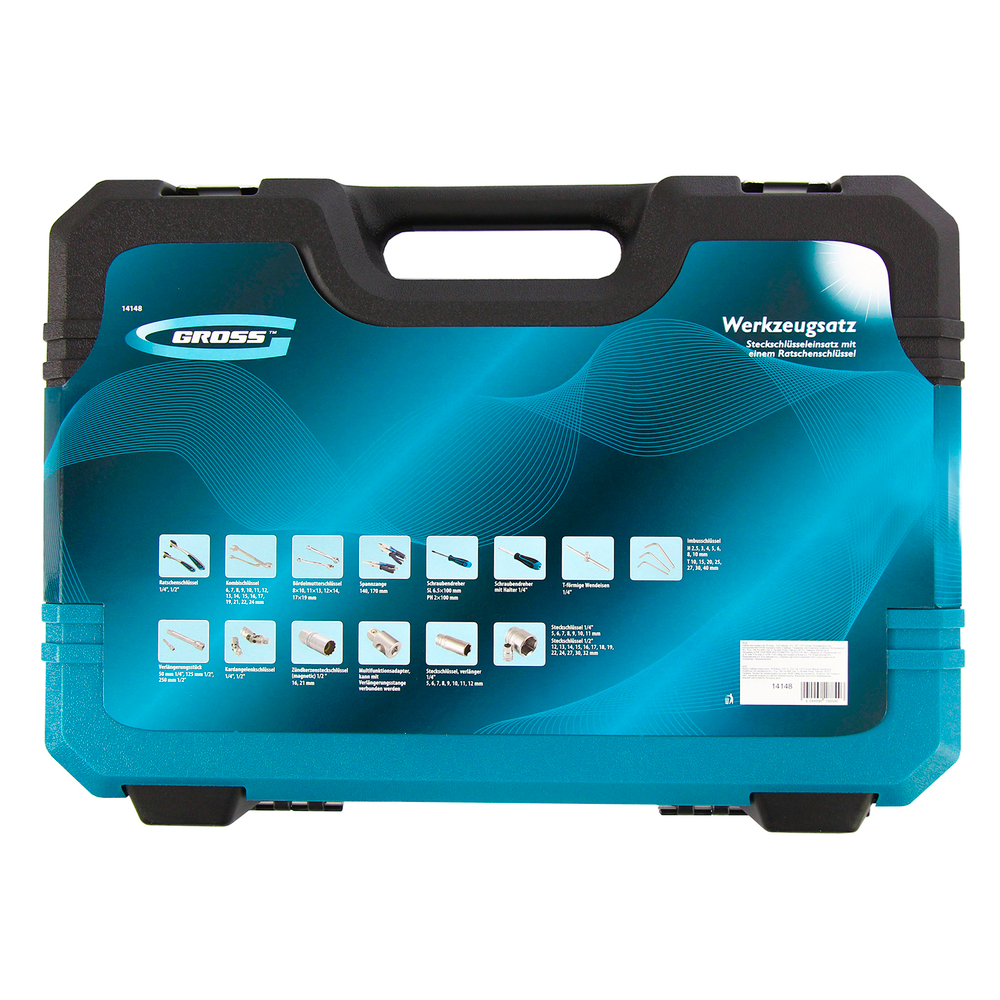 Набор инструментов, 1/4", 1/2", CrV, 120 зубьев, 78 предметов Gross