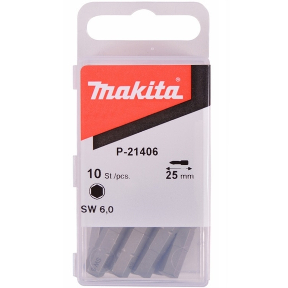 Насадка HEX6.0, 25 мм, E-form (MZ), 10 шт Makita P-21406