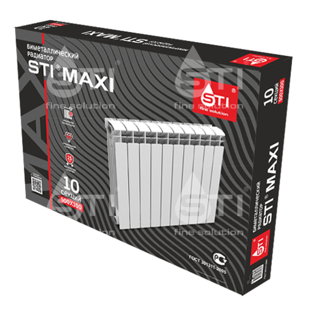 Биметаллический радиатор STI MAXI 500/100 10 сек.