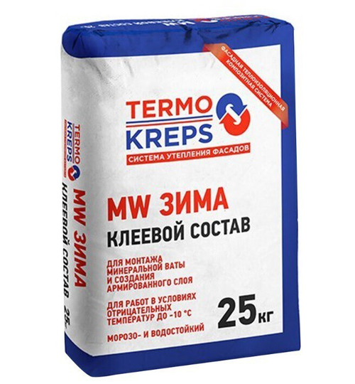 Штукатурно-клеевая смесь TERMOKREPS MW ЗИМА для минеральной ваты 25 кг, шт