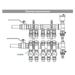 Тройник коллекторный с термометром ¾"ек x ¾"ек Valtec VT.4615.0.0
