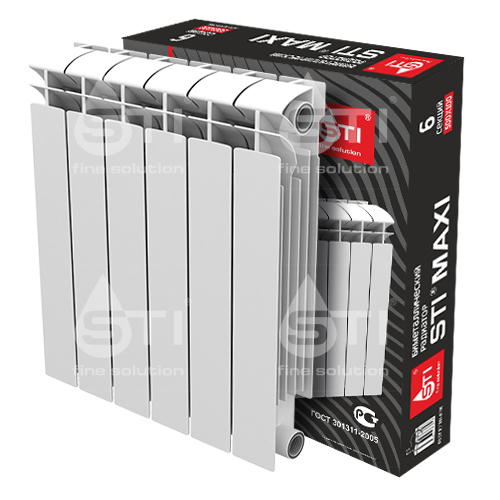 Биметаллический радиатор STI MAXI 500/100 6 сек.