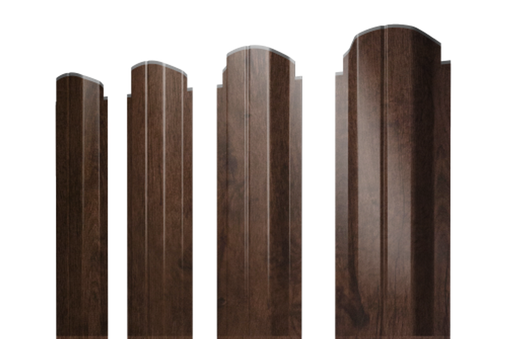 Штакетник П-образный А фигурный 0,45 Print Elite Antique Wood TwinColor