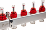 Ридан 088U0956R — Комплект коллекторов SSM-6RF set с расходомерами и кронштейнами, 6 контуров