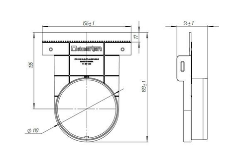 Заглушка с выпуском пластиковая для лотков водоотводных пластиковых 8040-М/80401-М