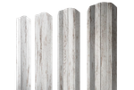 Штакетник М-образный А фигурный 0,45 Print Elite Snow Wood TwinColor