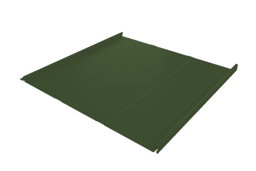 Фальц двойной стоячий Line Grand Line 0,5 GreenCoat Pural BT с пленкой на замках RR 11 темно-зеленый (RAL 6020 хромовая зелень)