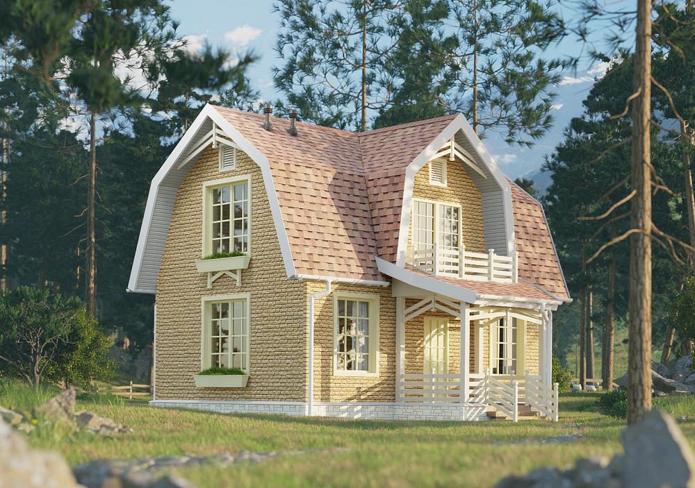 Сайдинг LUX под камень, Bergart, пекан