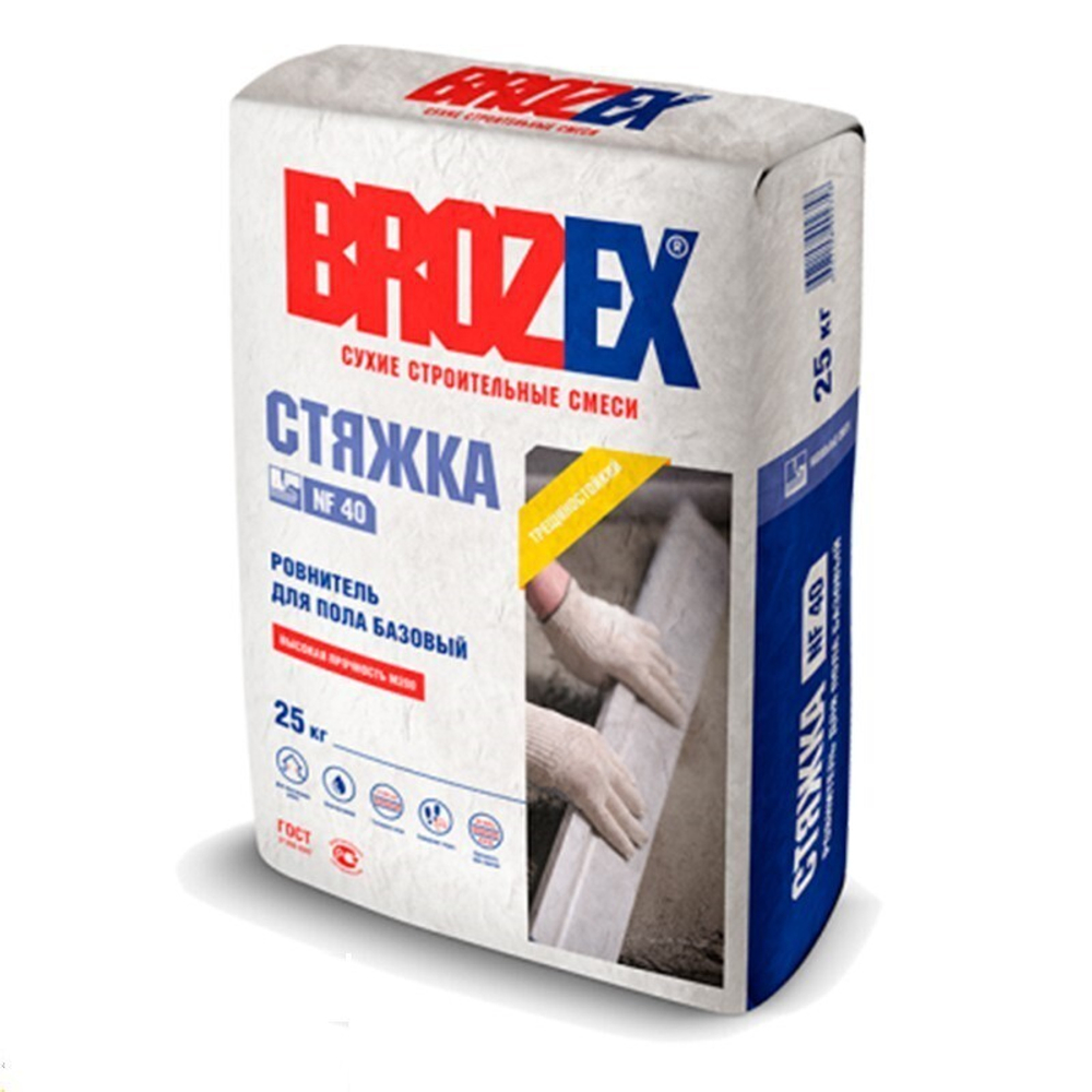 Стяжка Brozex NF-40 ровнитель для пола базовый 25 кг, шт