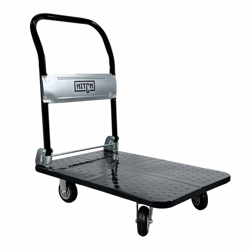 Тележка ручная платформенная металлическая HITCH 150кг 720*480 колеса резиновые 100мм